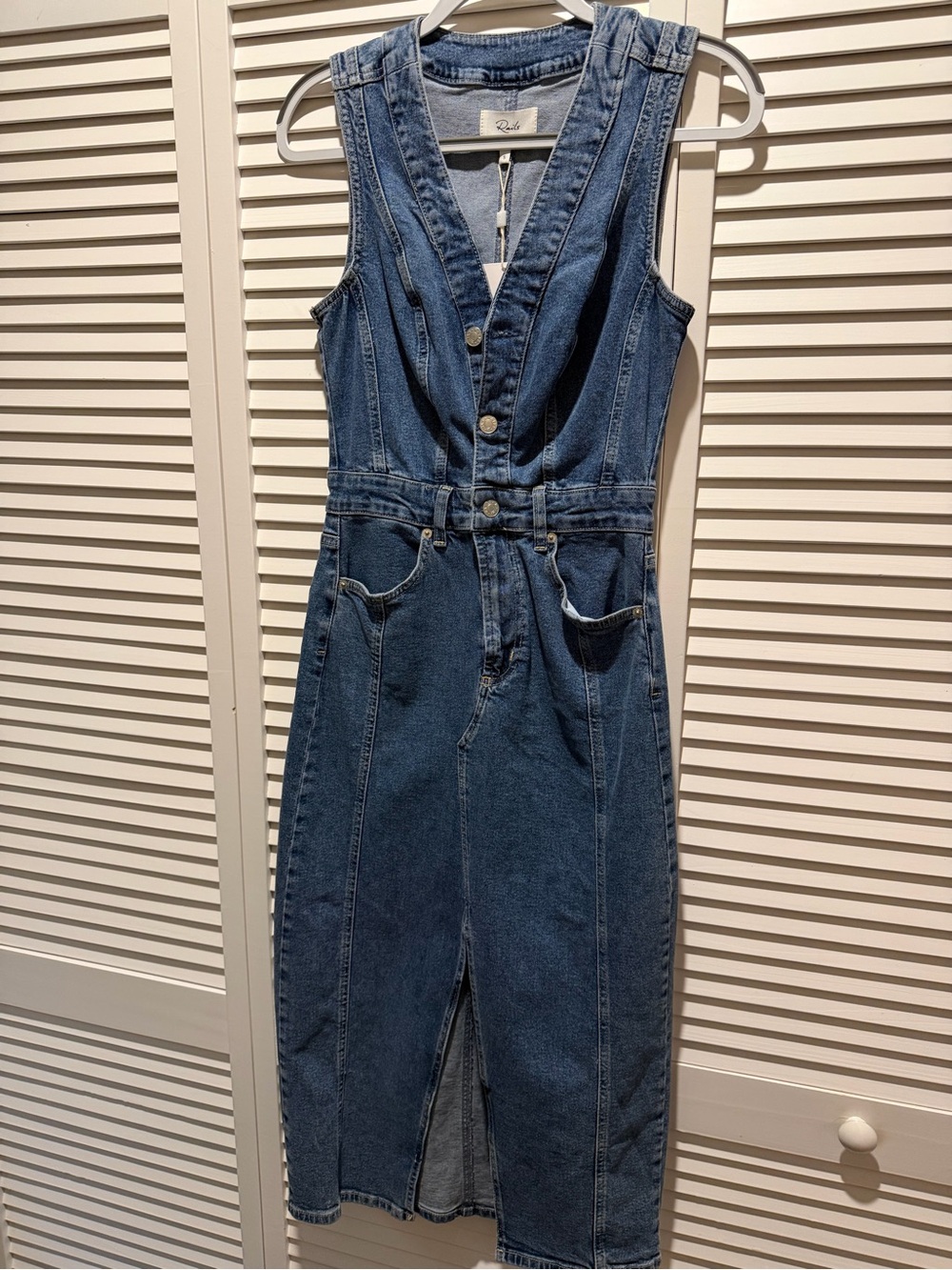 RAILS Blue Denim Button-Front Overall Dress NWTO